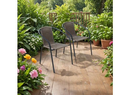 4 x Krzesło ogrodowe Bistro szare