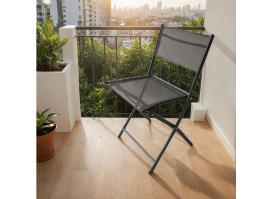 Krzesło ogrodowe składane szare 51 x 45 x 81 cm