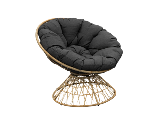 Fotel ogrodowy Vito obrotowy z poduszką czarny