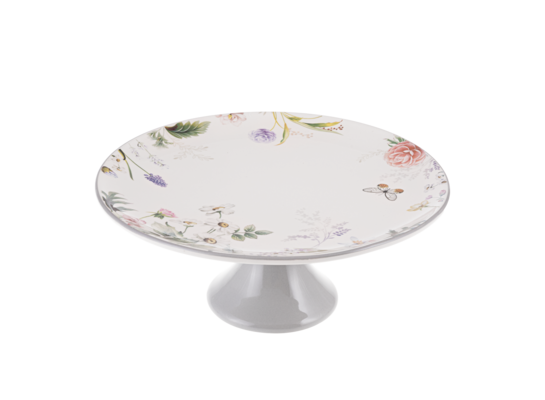 Patera ceramiczna z motywem kwiatowym 27,8 cm biało-szara