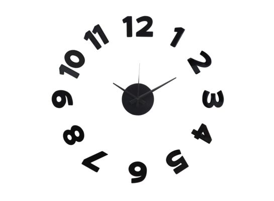 Zegar naklejany STICKER MATTE śr. 100 cm czarny