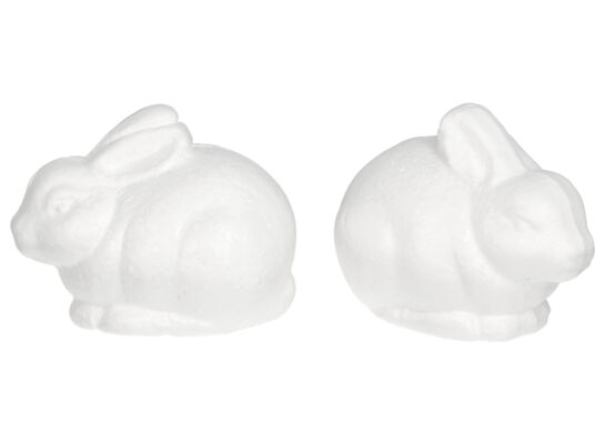 Królik styropianowy DIY 14 x 10 cm biały 2 szt.