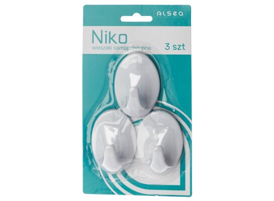 Wieszaki samoprzylepne NIKO 26258 białe 3 sztuki
