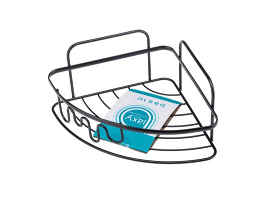 Półka łazienkowa narożna Axel 21 x 21 x 11 cm czarna