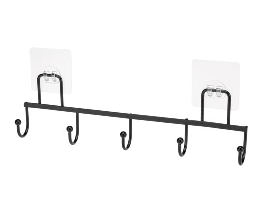 Wieszak ścienny z 5 haczykami Axel czarny