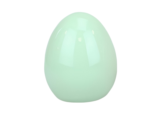 Figurka ceramiczna jajko 14,6 cm zielona