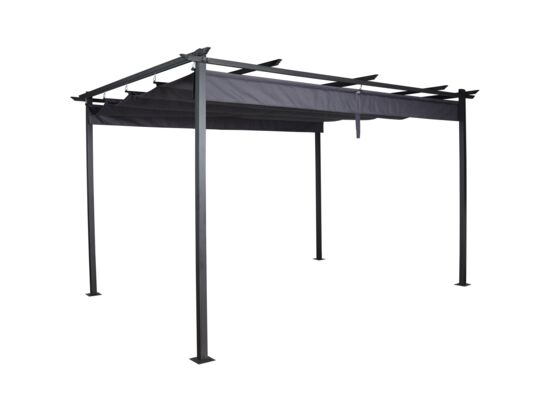 Pawilon ogrodowy 3,9 x 2,9 m z przesuwanym dachem szary