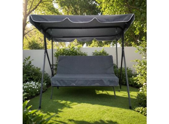 Huśtawka ze stelażem Iga 170 x 110 x 151 cm szara