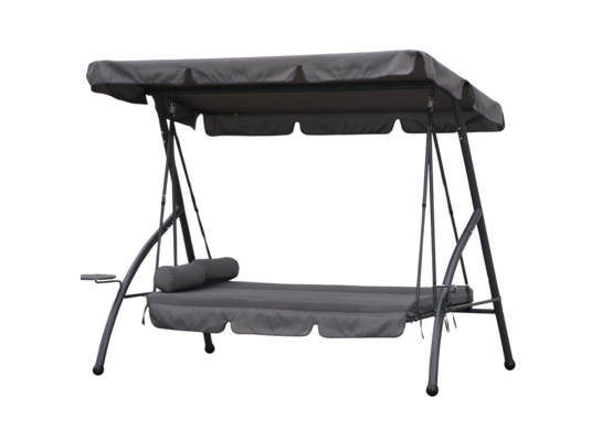 Huśtawka rozkładana ze stelażem 212 x 120 x 167 cm szary