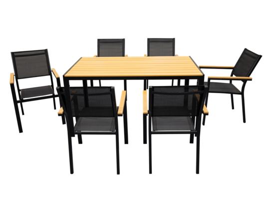 Stół ogrodowy Rocco 150 x 90 cm czarno-brązowy