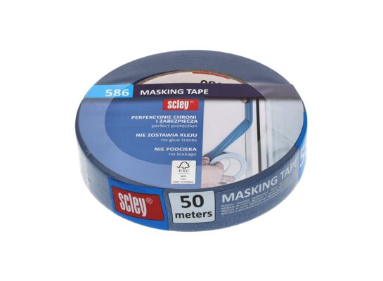 Scley taśma maskująca 25 mm x 50 m niebieska akryl 30 dni FSC