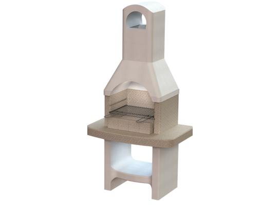 Grill betonowy Sycylia brązowy 88 x 58 x 179 cm Activa