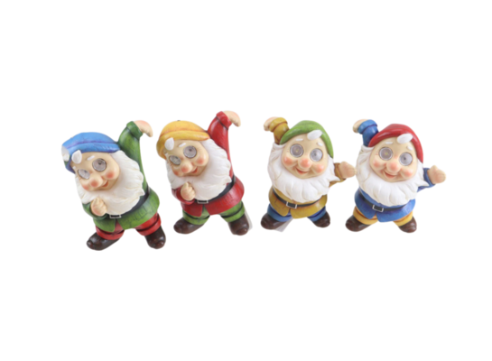 Figurka ceramiczna solarna krasnal mix kolorów