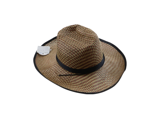Kapelusz brązowy z czarnym paskiem śr. 39 cm
