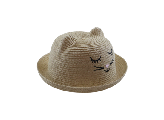 Kapelusz dziecięcy kotek śr. 23 cm beżowy