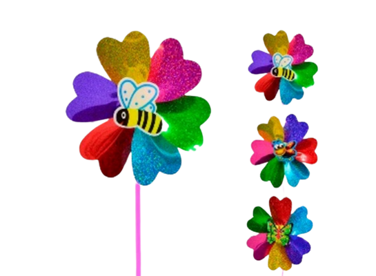 Wiatraczek plastikowy 40 cm kolorowy mix wzorów