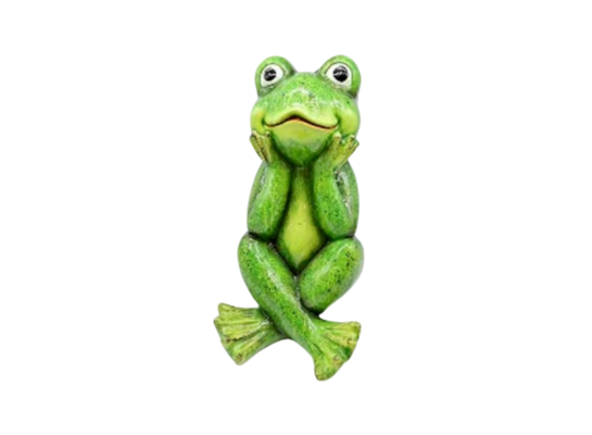 Figurka ceramiczna siedząca żaba 41 cm zielona