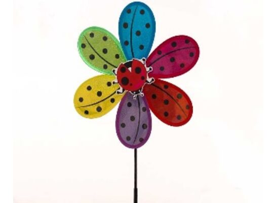 Wiatrak plastikowy z biedronką 64 cm kolorowy