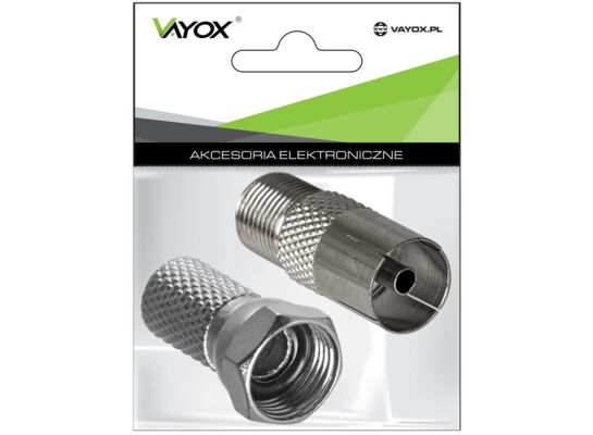 Zestaw złącze gni. "F" – gni. ant + wtyk "F" 6,8mm VA0094 Vayox