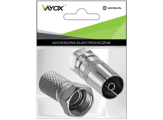 Zestaw złącze wtyk "F" – gni. ant. + wtyk "F" 6,8mm VA0095 Vayox