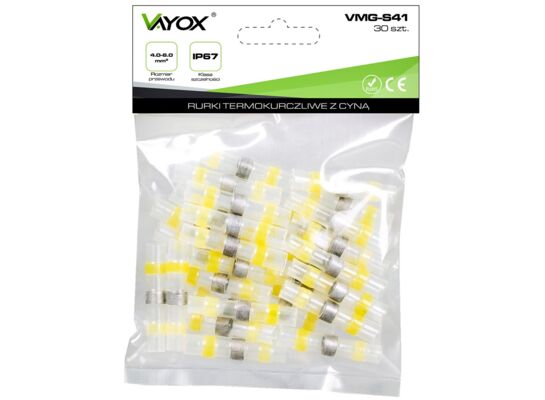 Rurki termokurczliwe z cyną i klejem 4.0-6.0 mm 30 szt. VMG-S41 Vayox