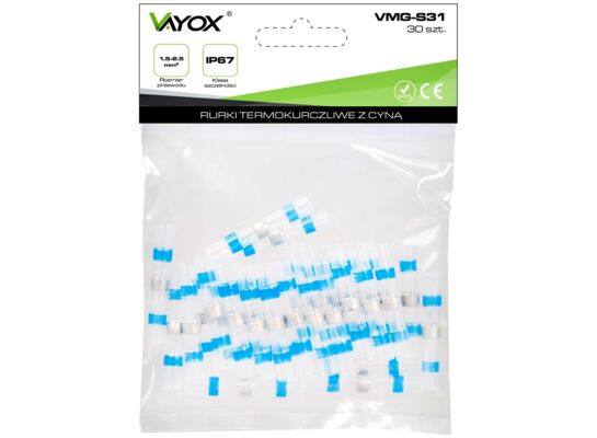 Rurki termokurczliwe z cyną i klejem 1.5-2.5 mm 30 szt. VMG-S31 Vayox