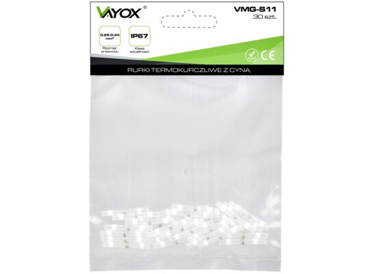 Rurki termokurczliwe z cyną i klejem 0.25-0.34 mm 30 szt. VMG-S11 Vayox