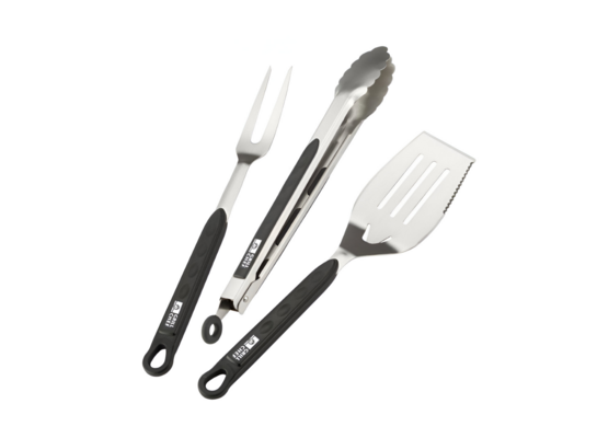 Zestaw łaopatka, widelec, szczypce do grilla ze stali nierdzewnej Landmann