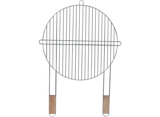 Ruszt grillowy okrągły śr. 46 cm ze stali chromowanej z drewnianą rączką Floraland