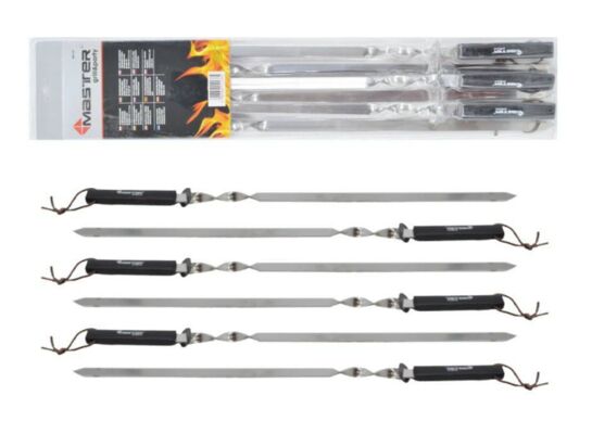 Szpikulce do szaszłyków z drewnianą rączką 60 cm 6 sztuk Floraland