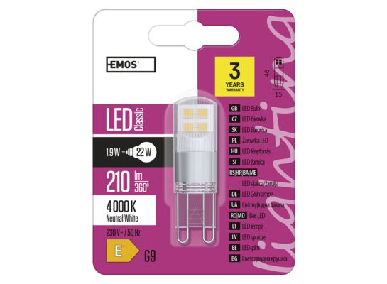 Żarówka LED Classic JC 1,9 W G9 neutralna biel