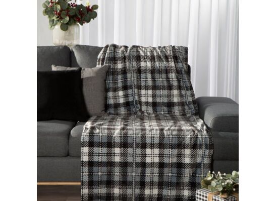 Koc dekoracyjny świąteczny SANTA/03 150 x 200 cm stalowy