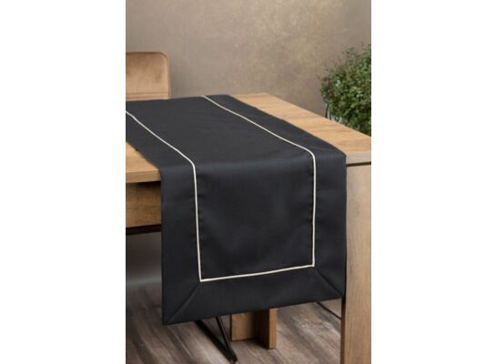Bieżnik dekoracyjny KARIN 40 x 140 cm czarny