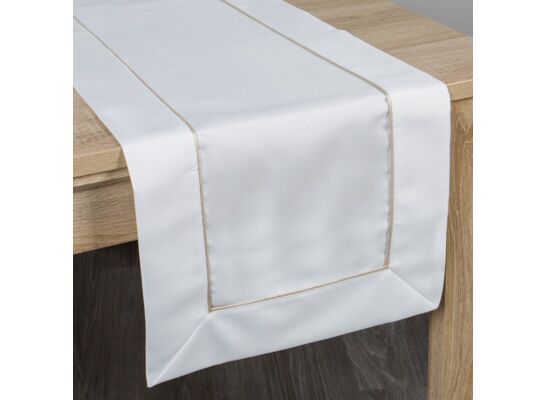 Bieżnik dekoracyjny Madele 40 x 140 cm biały