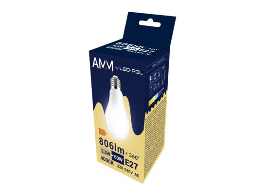 Żarówka LED AMM-E27-A60-8,5W-DW