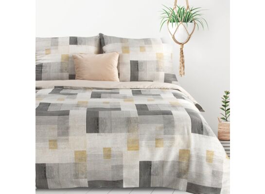 Komplet pościeli LEA 220 x 200 cm + 70 x 80 cm/x2 kremowy