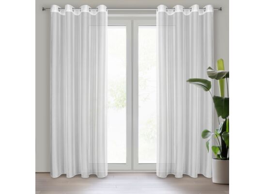 Firana gotowa na przelotkach ANABEL 140 x 260 cm biały