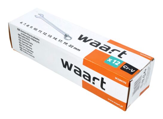 Klucze płasko - oczkowe głęboko odsadzone 6 - 22 mm, zestaw 12 sztuk Drel