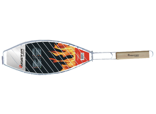 Ruszt do pieczenia ryb z drewnianym uchwytem 14,5 x 68 cm Floraland