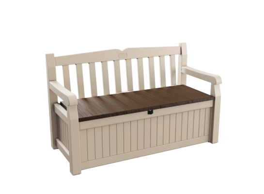 Ławka ze skrzynią 140 x 60 x 84 cm beżowa