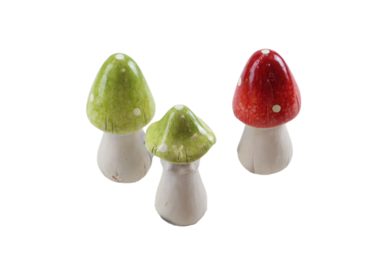 Figurka ceramiczna 6 x 12 cm muchomor mix kolorów