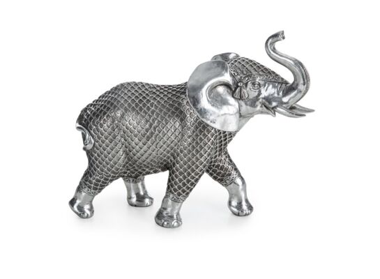 Figurka dekoracyjna EVAN04, 30 x 13 x 26 cm stalowo-srebrny