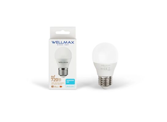 Żarówka LED E27 8 W kulka barwa neutralna Wellmax