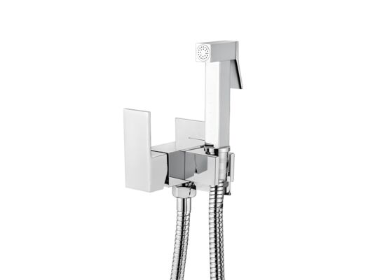 Bateria bidetowa podtynkowa kwadratowa chrom