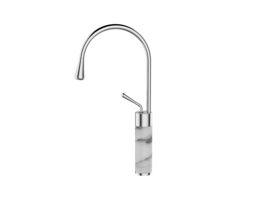 Bateria umywalkowa wysoka STONE biały/chrom