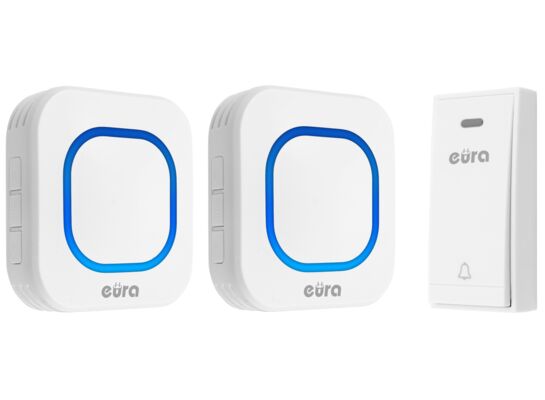 Dzwonek bezprzewodowy FOLK WDP-80H2v2R 2x odbiornik+1x przycisk EURA