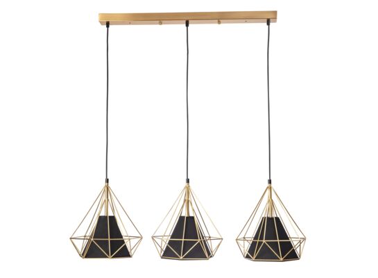 Lampa wisząca HIRA 3 3 x E27 czarno-złoty