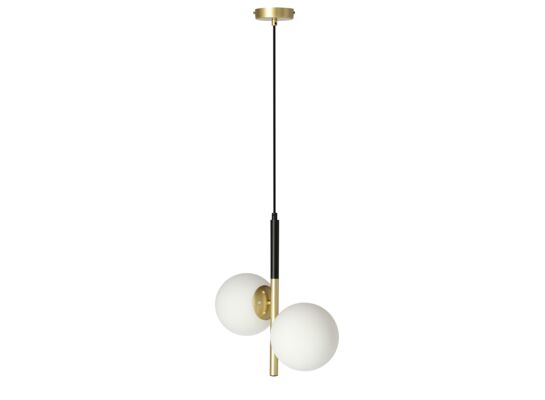 Lampa wisząca DUO czarny mat 2 x 40 E14 klosz biały