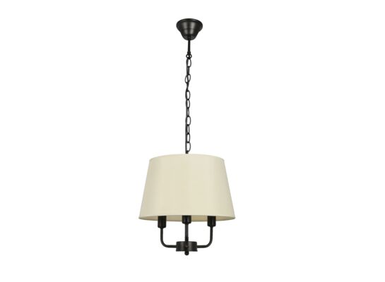 Lampa wisząca PASTERI czarny mat 3 x 40 W E14 abażur biały