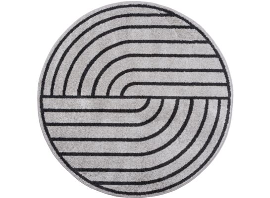 Dywan Lotto 133 cm koło szaro-czarny
